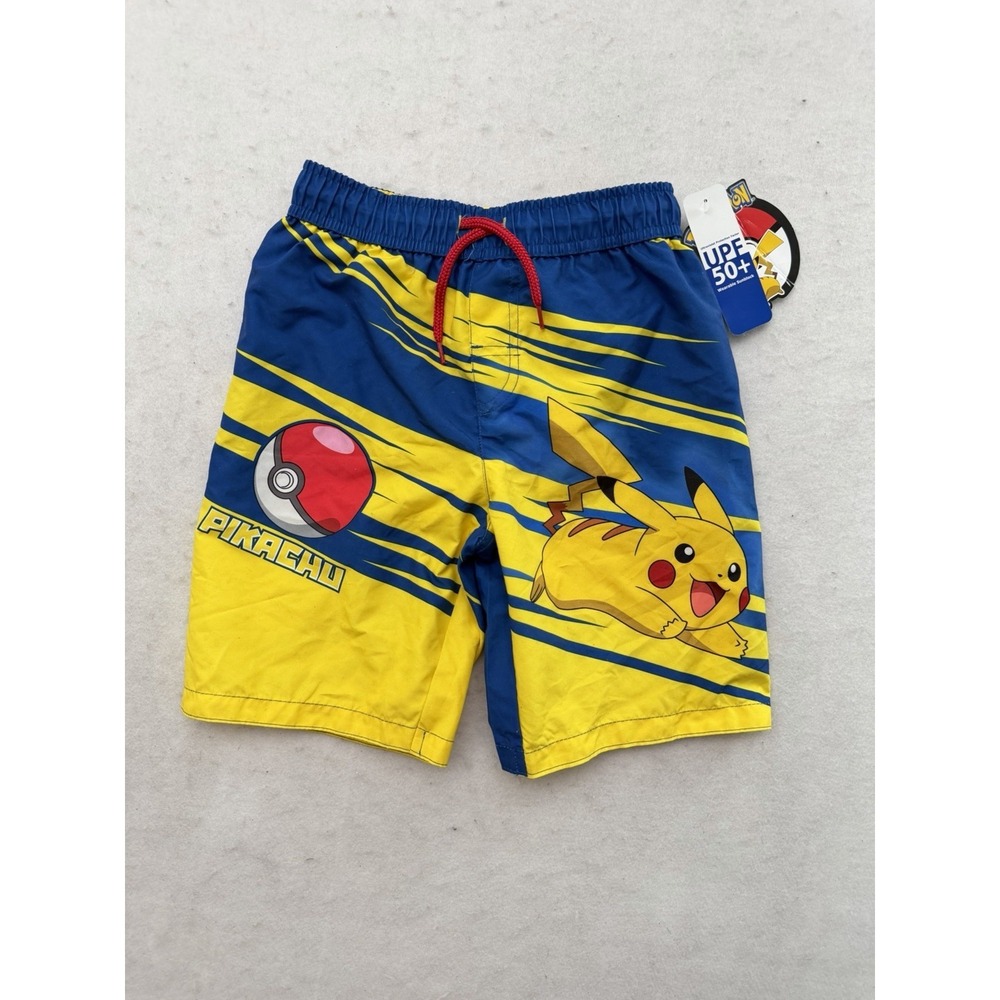 Pokemon‎ Pikachu Swim Trunks Boys 7 UPF 50+ NEW WITH TAGS